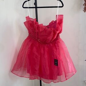 Lulu's Strapless Pink Dress